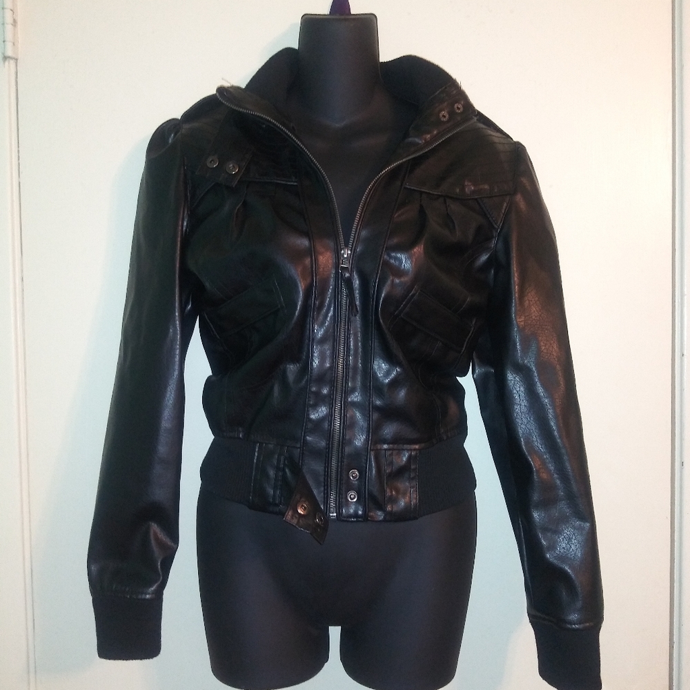 Miley Cyrus Max Azria Faux Leather Moto Jacket